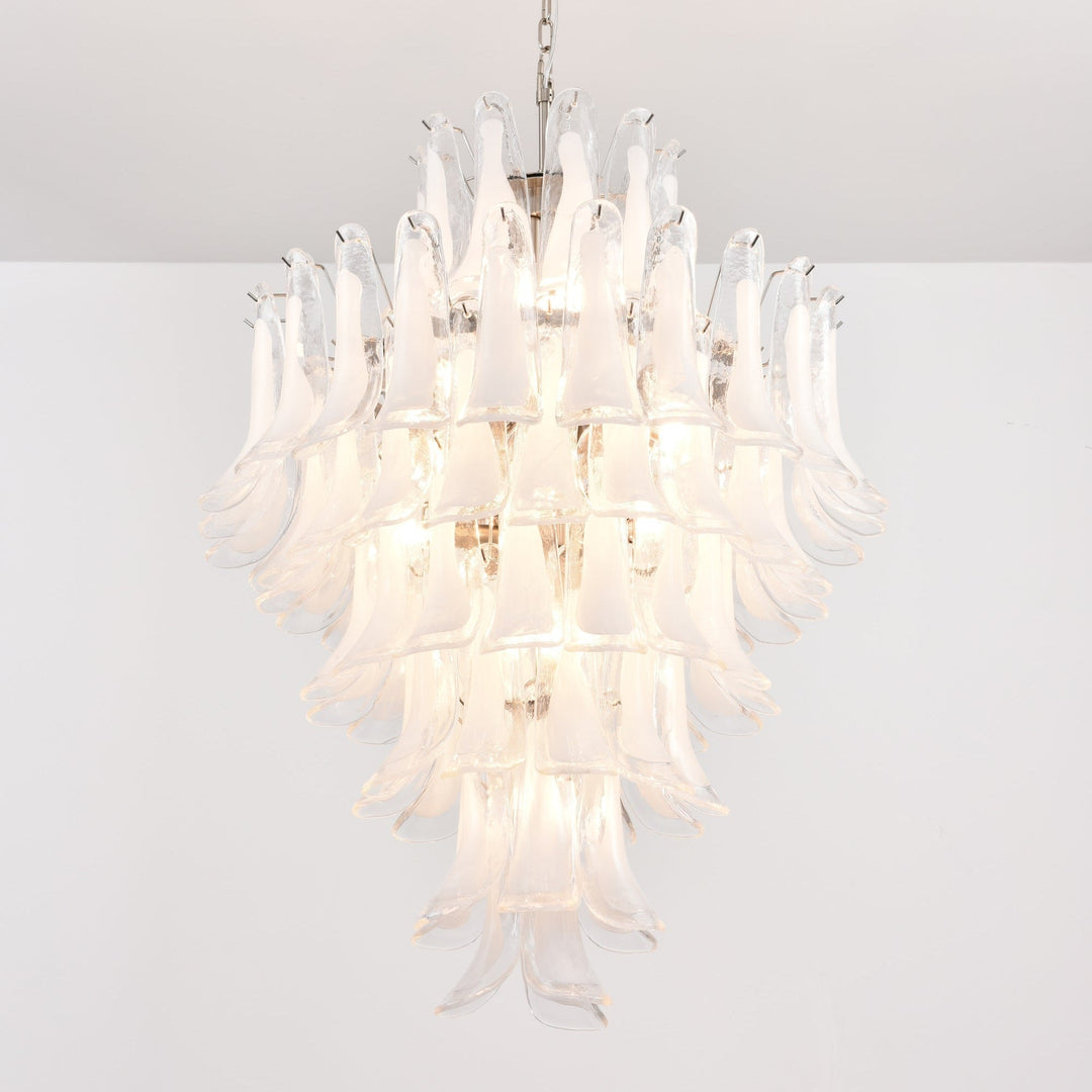 Aurora Lustre Blanc Nuage Verre Pétales - Neutralighting
