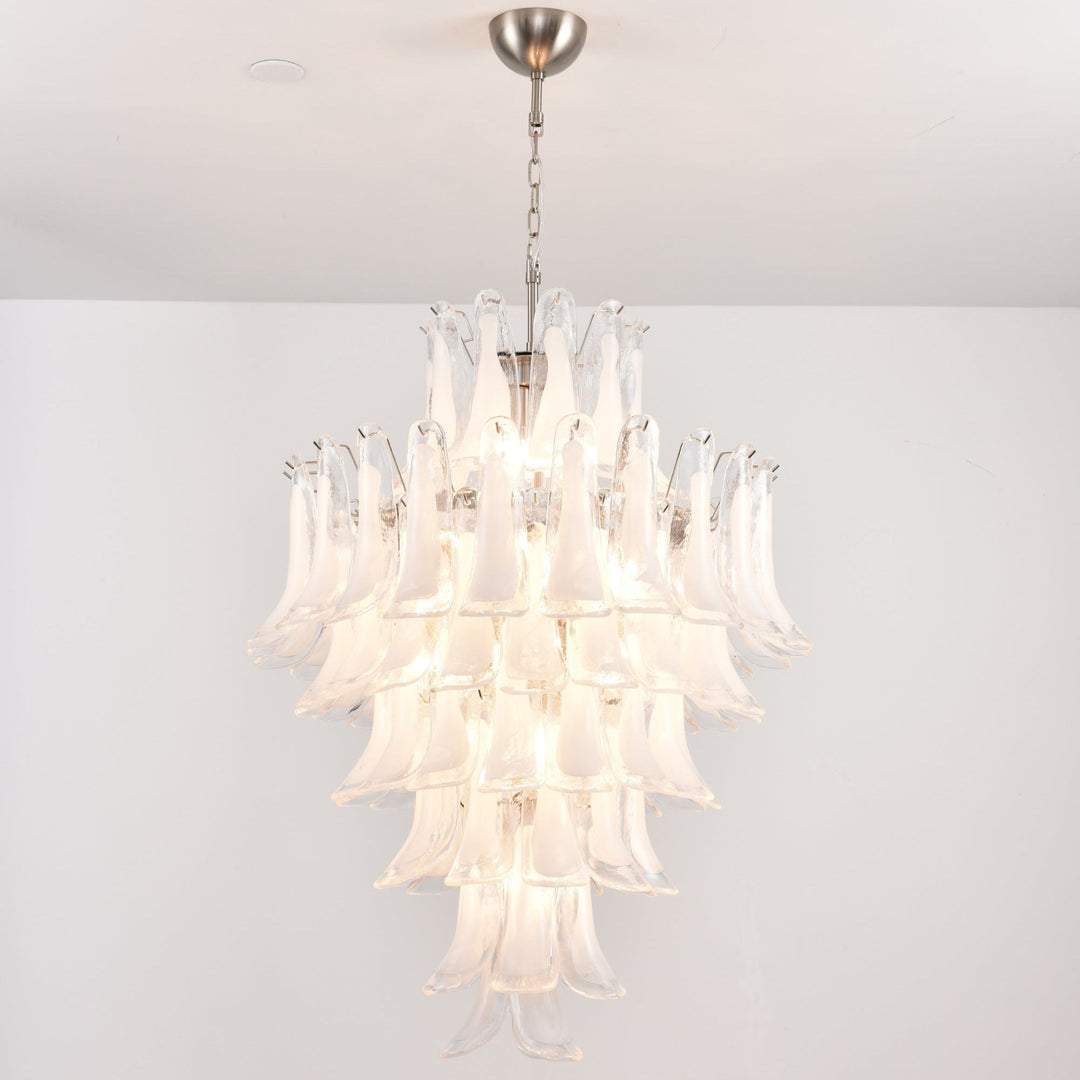 Aurora Lustre Blanc Nuage Verre Pétales - Neutralighting