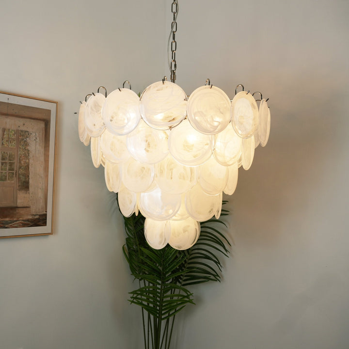 Aurora Lustre en Verre de Murano Blanc - Neutralighting