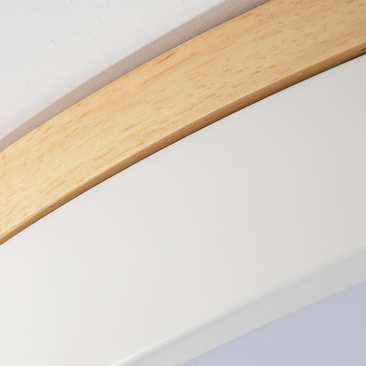 Solara Plafonnier Blanc Ronde avec Bois - Neutralighting