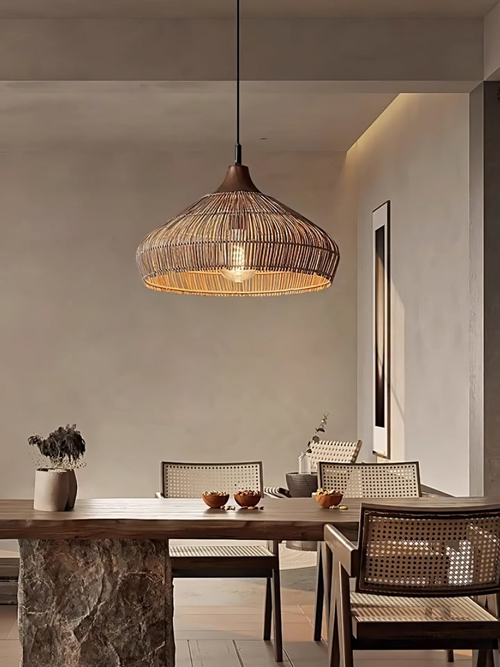 Lythean Elegance Art Rattan Wood Pendant Light - Neutralighting