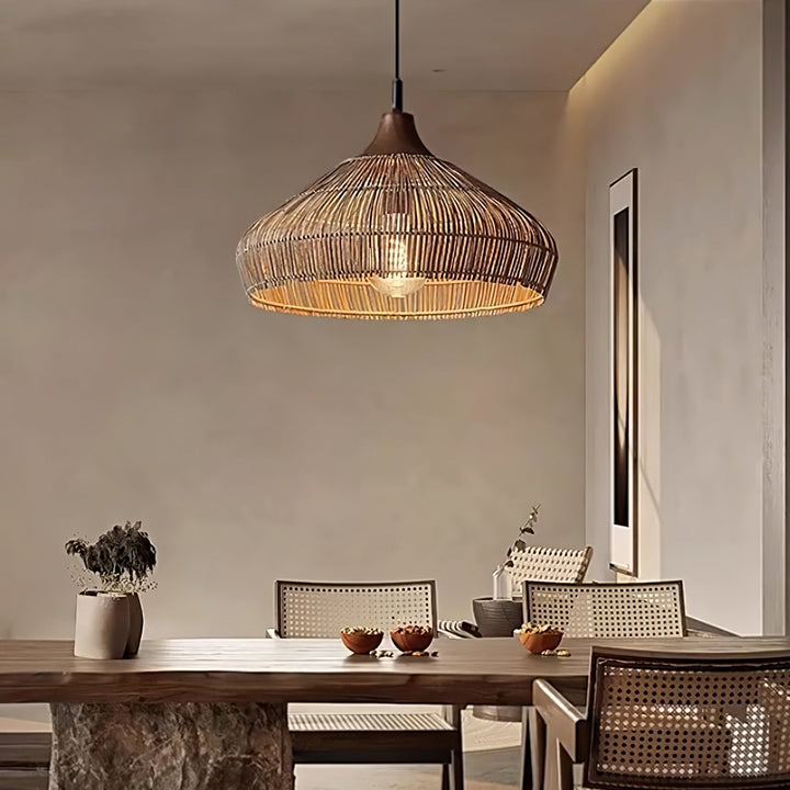 Lythean Elegance Art Rattan Wood Pendant Light - Neutralighting