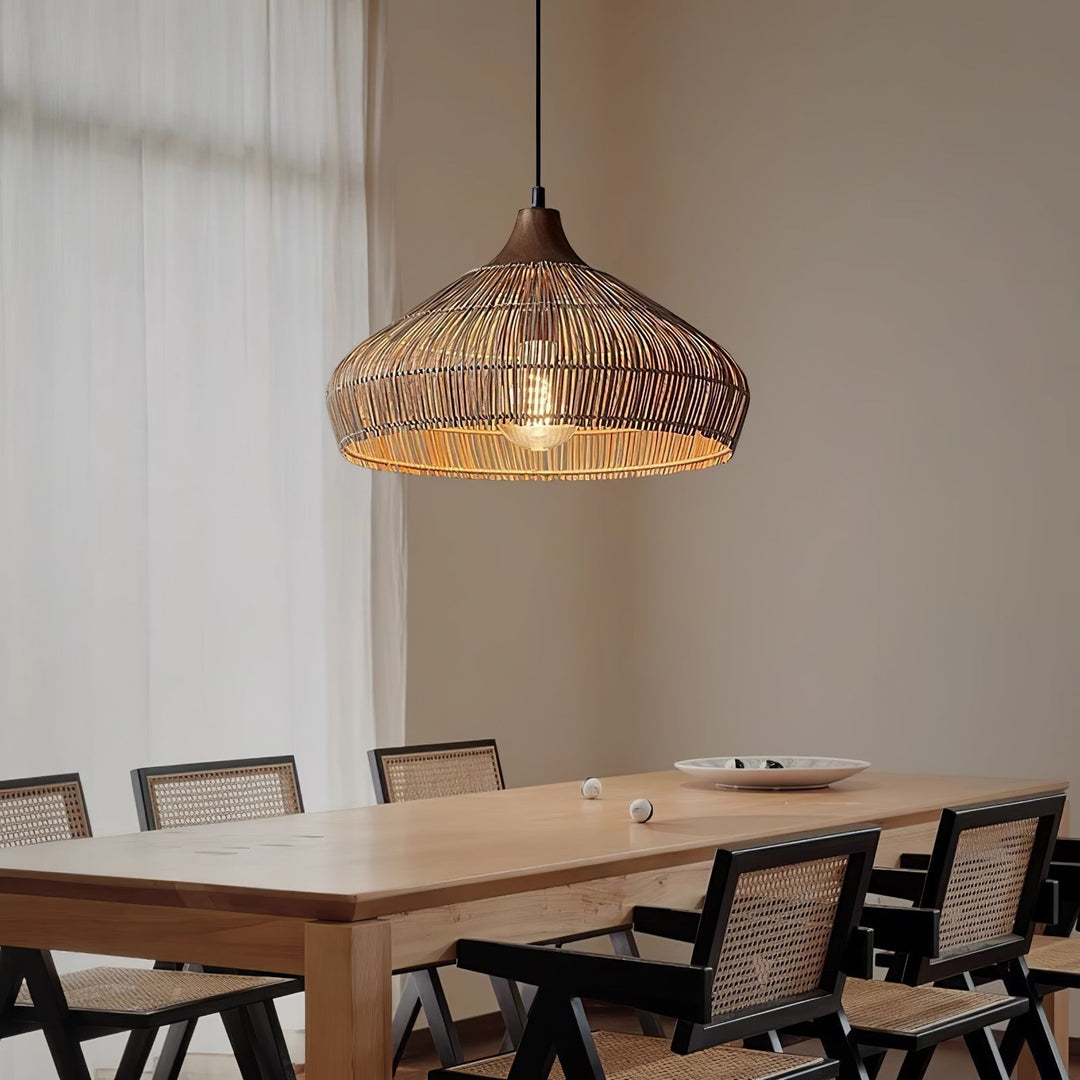 Lythean Elegance Art Rattan Wood Pendant Light - Neutralighting