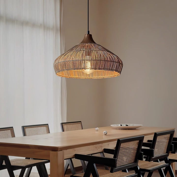 Lythean Elegance Art Rattan Wood Pendant Light - Neutralighting