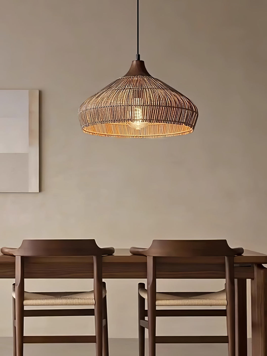Lythean Elegance Art Rattan Wood Pendant Light - Neutralighting