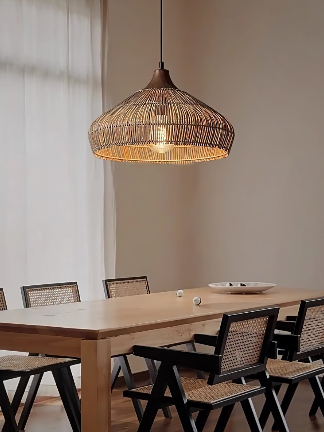 Lythean Elegance Art Rattan Wood Pendant Light - Neutralighting