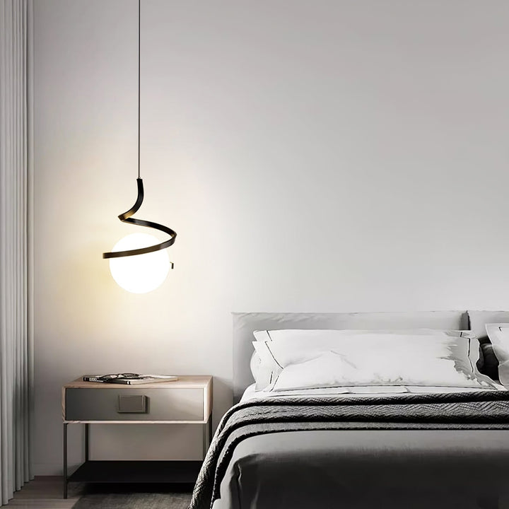 Lampe Suspendue en Fil de Fer et Spirale en Verre - Neutralighting