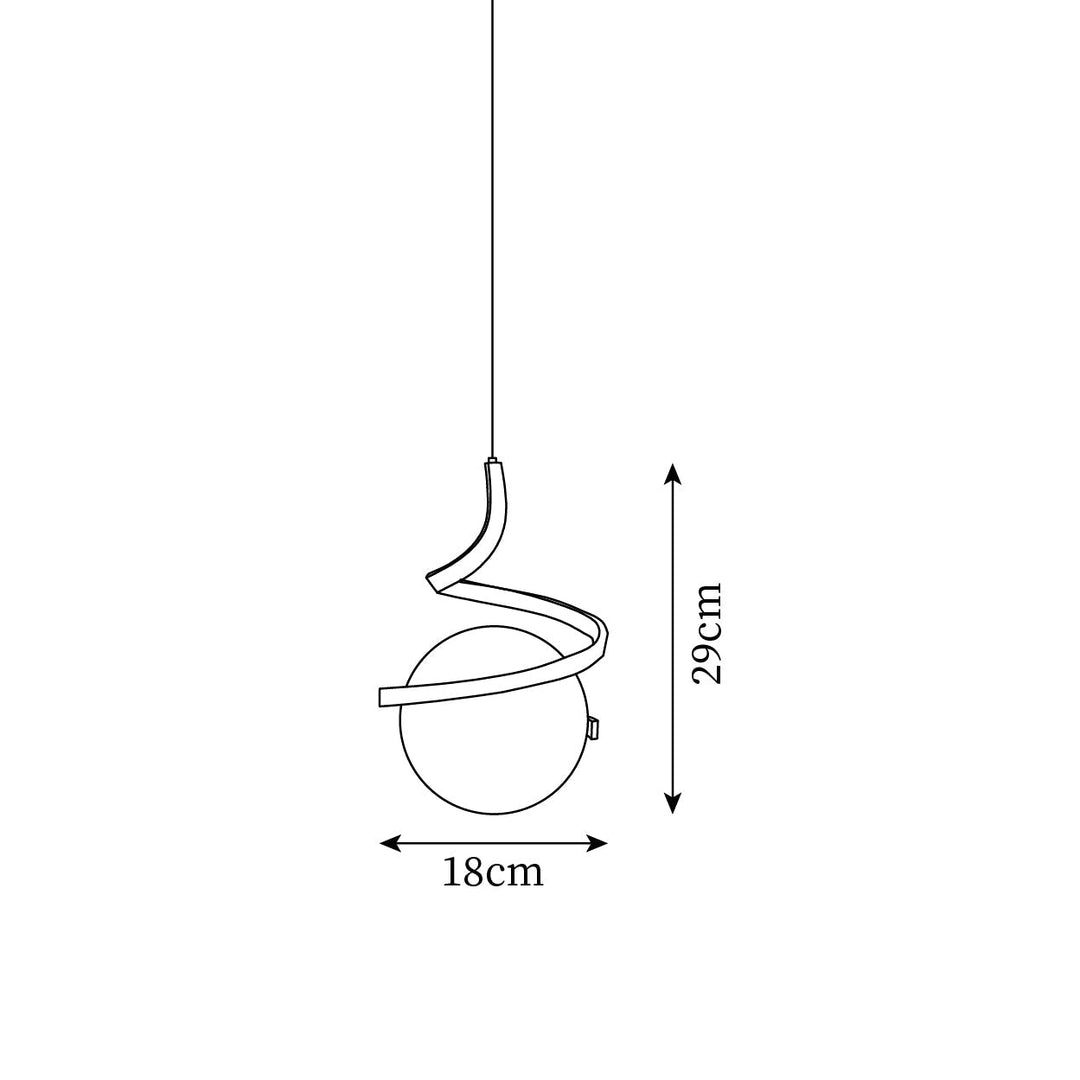 Lampe Suspendue en Fil de Fer et Spirale en Verre - Neutralighting