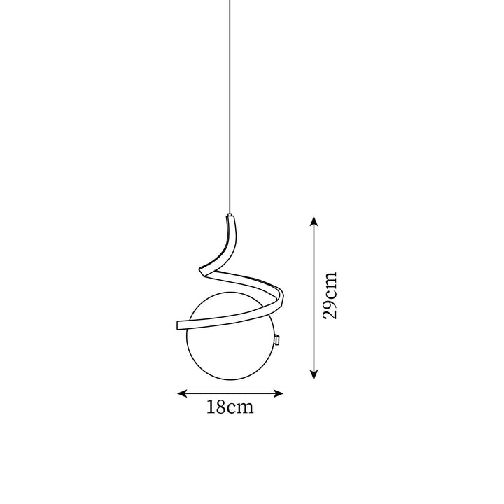 Lampe Suspendue en Fil de Fer et Spirale en Verre - Neutralighting