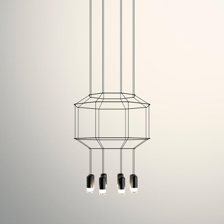 Lustra Lampe Pendante Géométrique en Fil Noir LED - Neutralighting