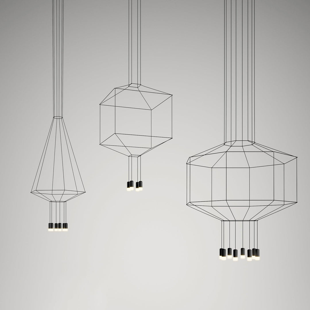 Lustra Lampe Pendante Géométrique en Fil Noir LED - Neutralighting