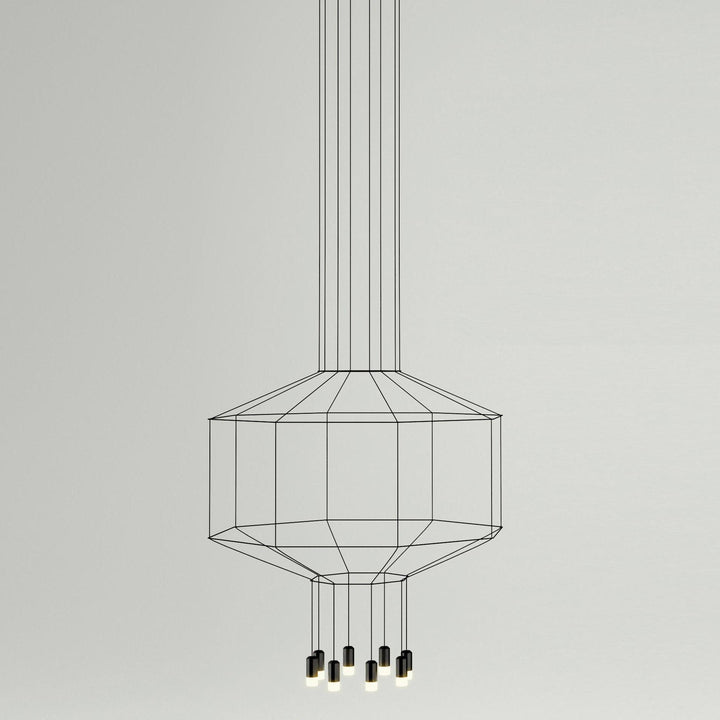 Lustra Lampe Pendante Géométrique en Fil Noir LED - Neutralighting