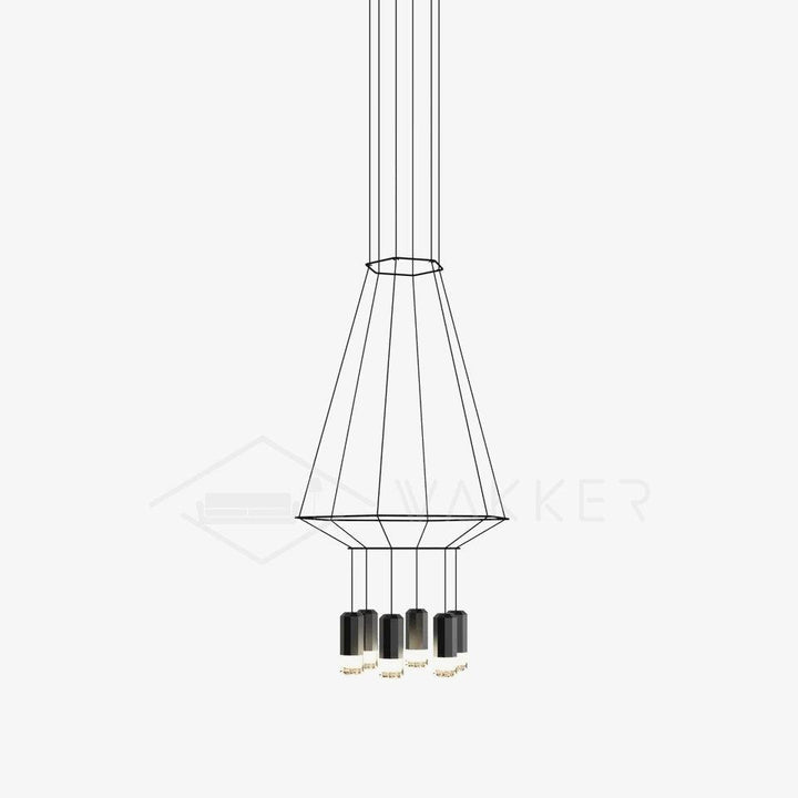 Lustra Lampe Pendante Géométrique en Fil Noir LED - Neutralighting