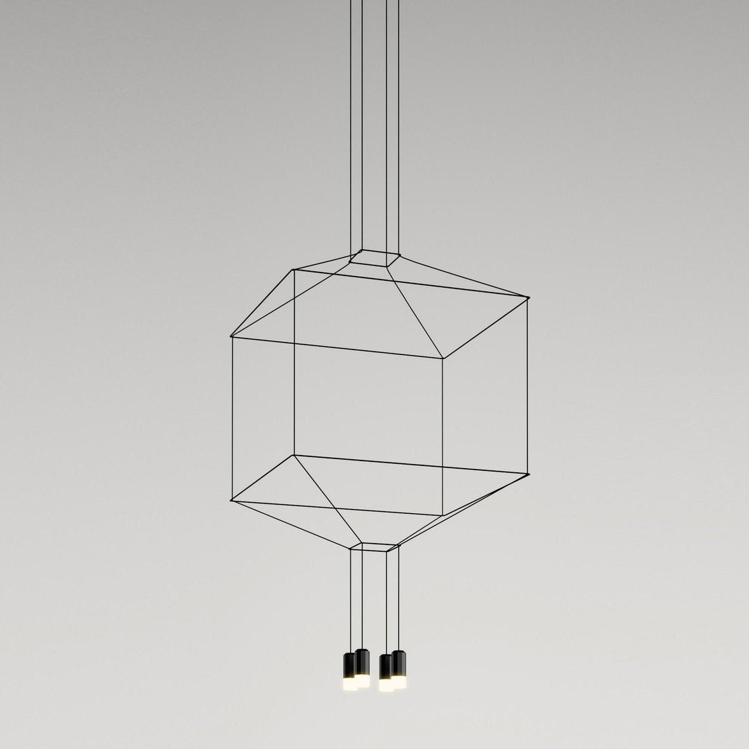 Lustra Lampe Pendante Géométrique en Fil Noir LED - Neutralighting