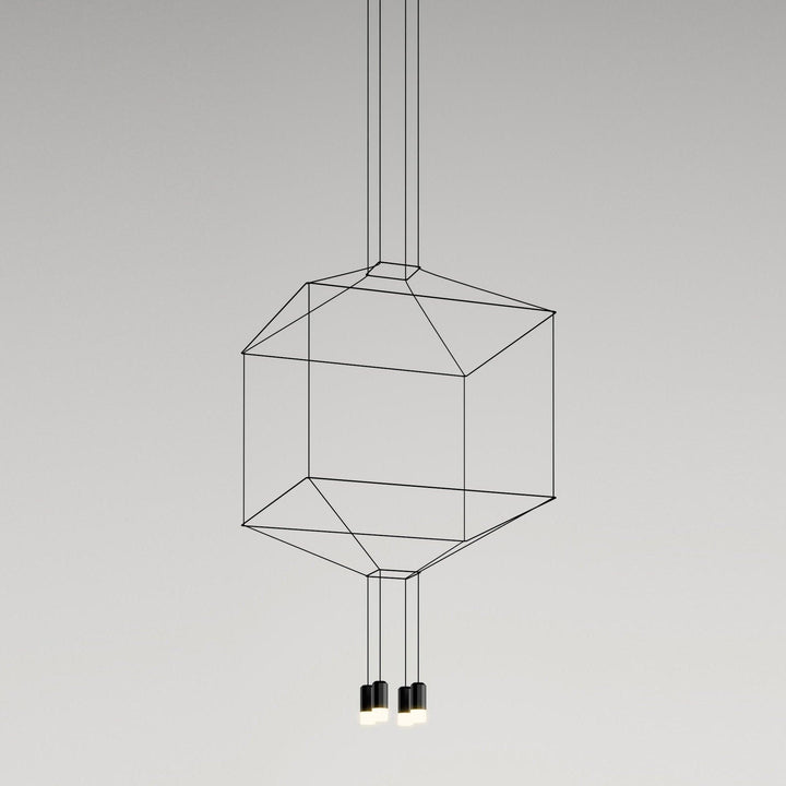 Lustra Lampe Pendante Géométrique en Fil Noir LED - Neutralighting