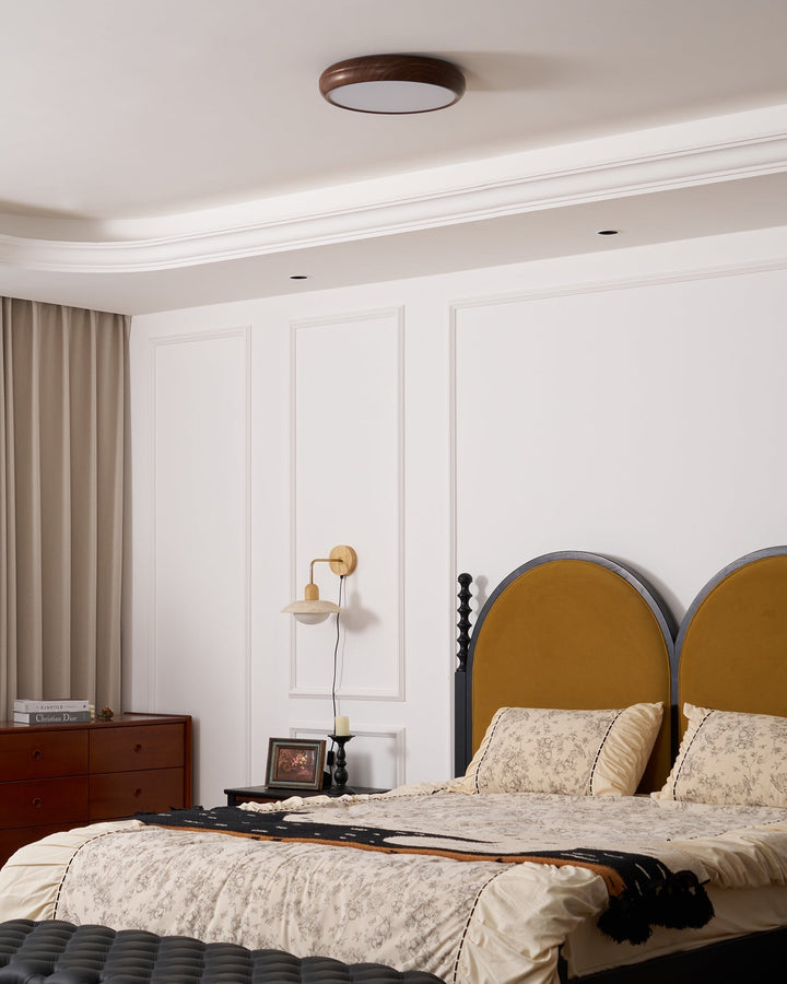 Solara Plafonnier rond en acrylique effet bois - Neutralighting