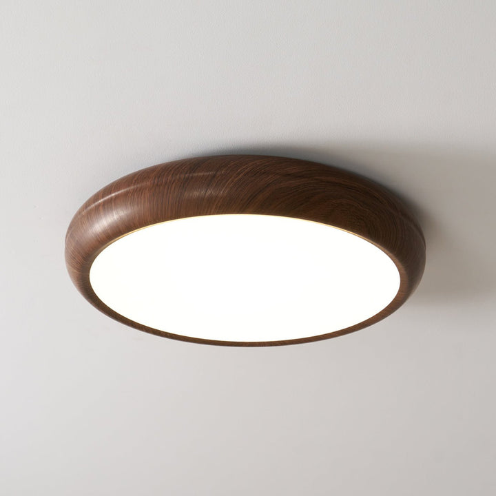 Solara Plafonnier rond en acrylique effet bois - Neutralighting