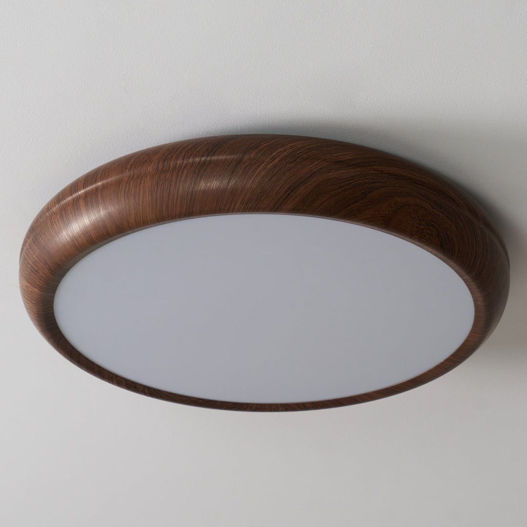 Solara Plafonnier rond en acrylique effet bois - Neutralighting