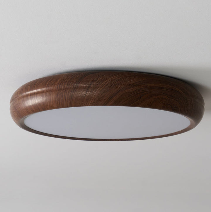 Solara Plafonnier rond en acrylique effet bois - Neutralighting