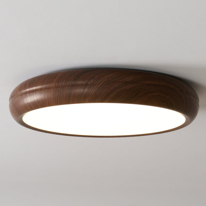 Solara Plafonnier rond en acrylique effet bois - Neutralighting