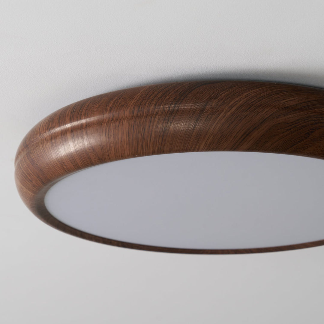 Solara Plafonnier rond en acrylique effet bois - Neutralighting