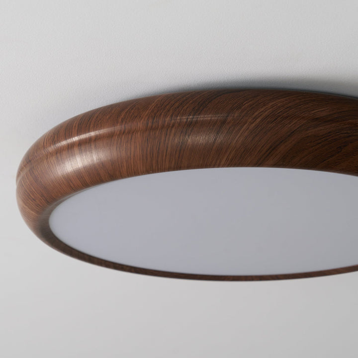 Solara Plafonnier rond en acrylique effet bois - Neutralighting