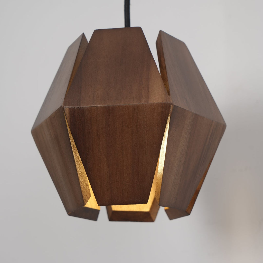 Applique Murale Corps Facetté Noyer Abat-jour Branchement Nordic - Neutralighting