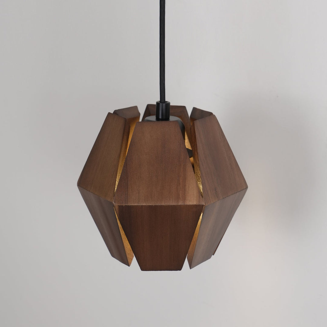 Applique Murale Corps Facetté Noyer Abat-jour Branchement Nordic - Neutralighting