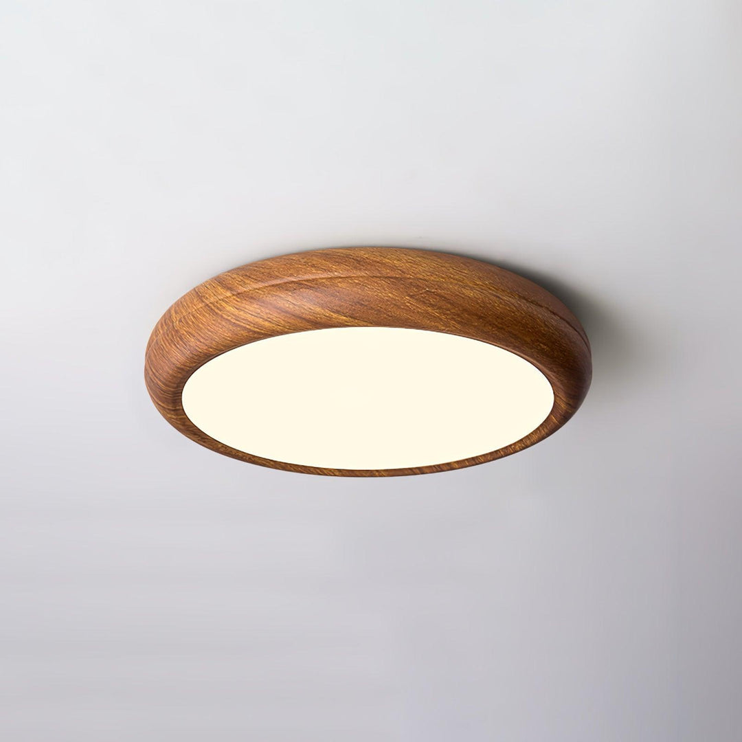 Solara Plafonnier rond en acrylique effet bois - Neutralighting