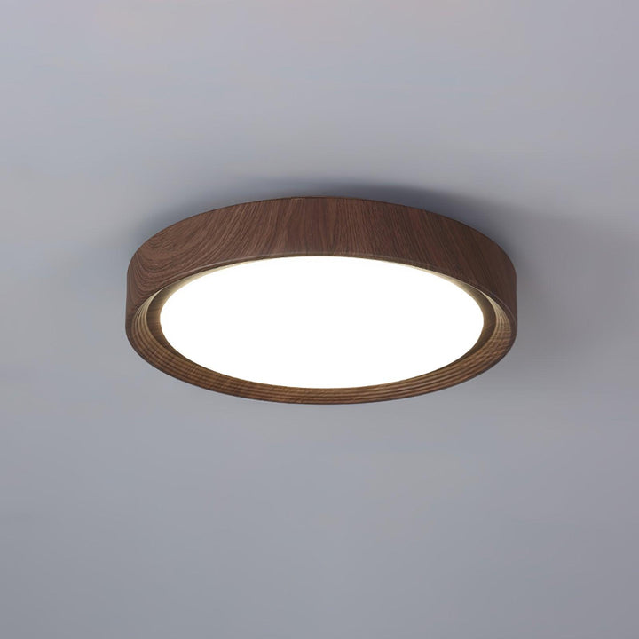 Solara Plafonnier rond en acrylique effet bois - Neutralighting