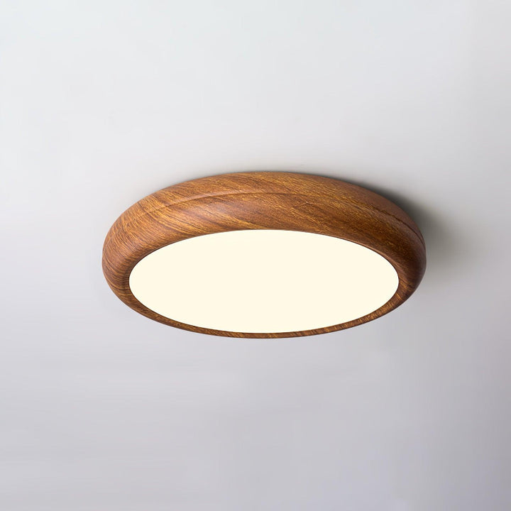 Solara Plafonnier rond en acrylique effet bois - Neutralighting