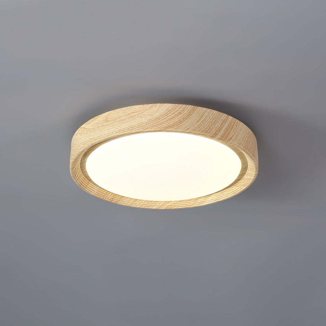 Solara Plafonnier rond en acrylique effet bois - Neutralighting