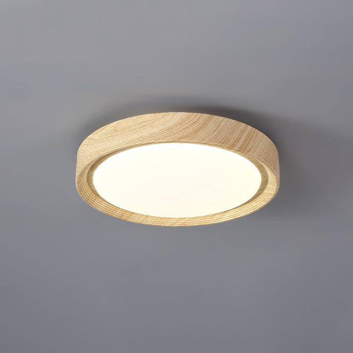 Solara Plafonnier rond en acrylique effet bois - Neutralighting