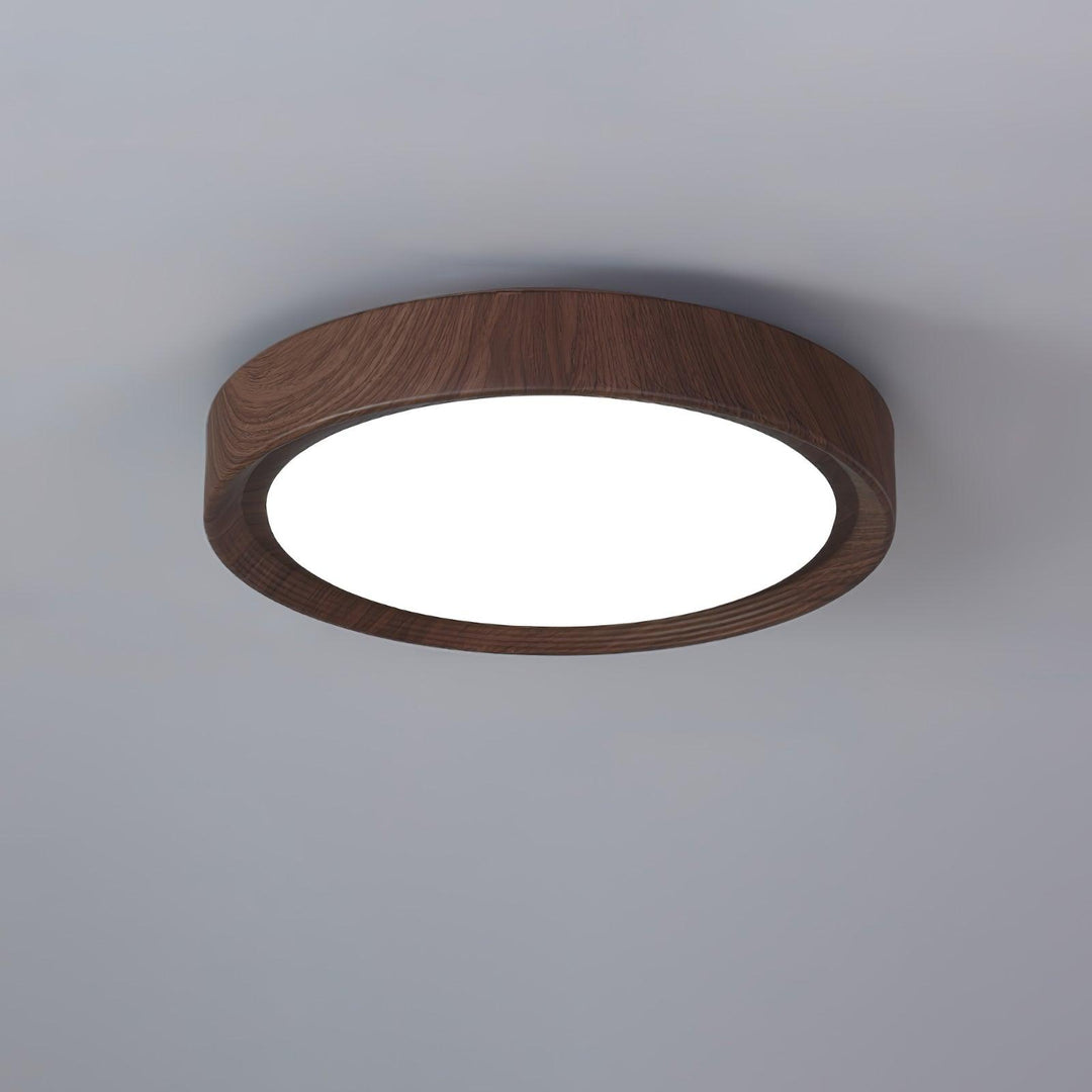 Solara Plafonnier rond en acrylique effet bois - Neutralighting