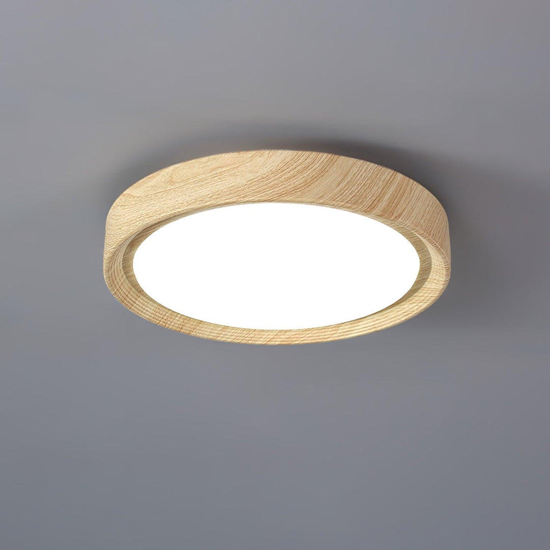 Solara Plafonnier rond en acrylique effet bois - Neutralighting