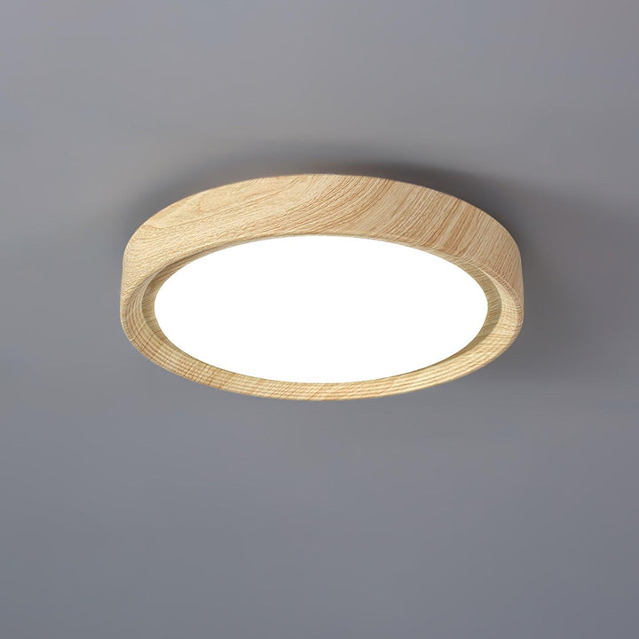 Solara Plafonnier rond en acrylique effet bois - Neutralighting
