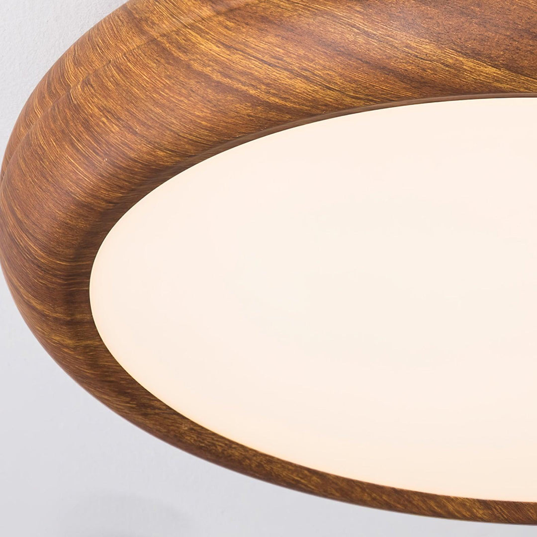 Solara Plafonnier rond en acrylique effet bois - Neutralighting