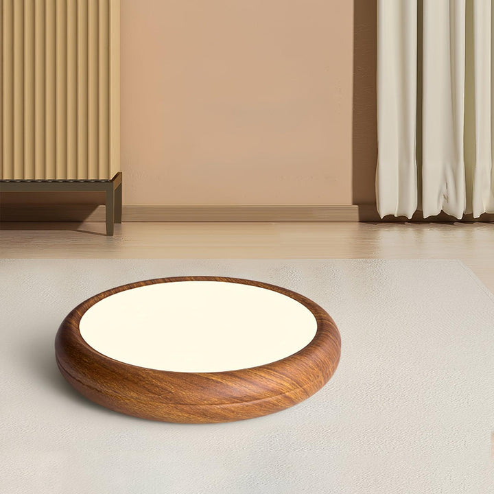 Solara Plafonnier rond en acrylique effet bois - Neutralighting