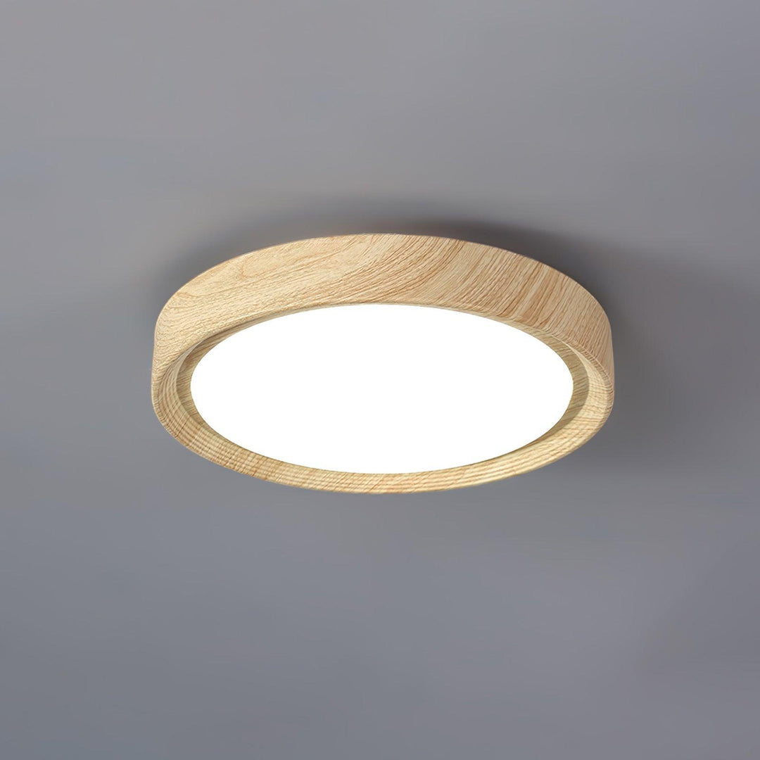 Solara Plafonnier rond en acrylique effet bois - Neutralighting