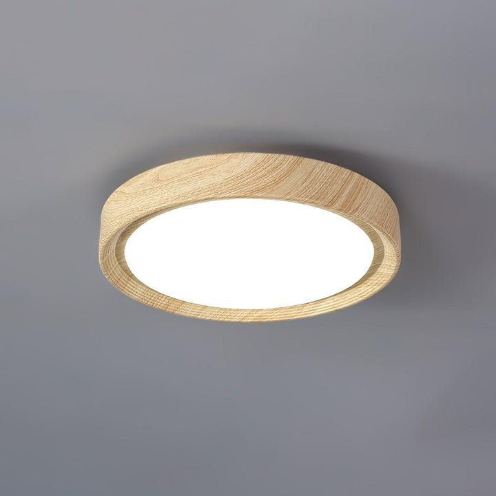 Grena Motif Bois Plafonnier Led Rond - Neutralighting