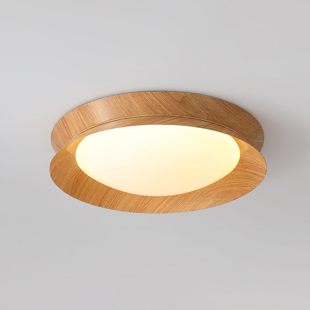 Solara Plafonnier en Bois Anneau Double Demi-Rond - Neutralighting