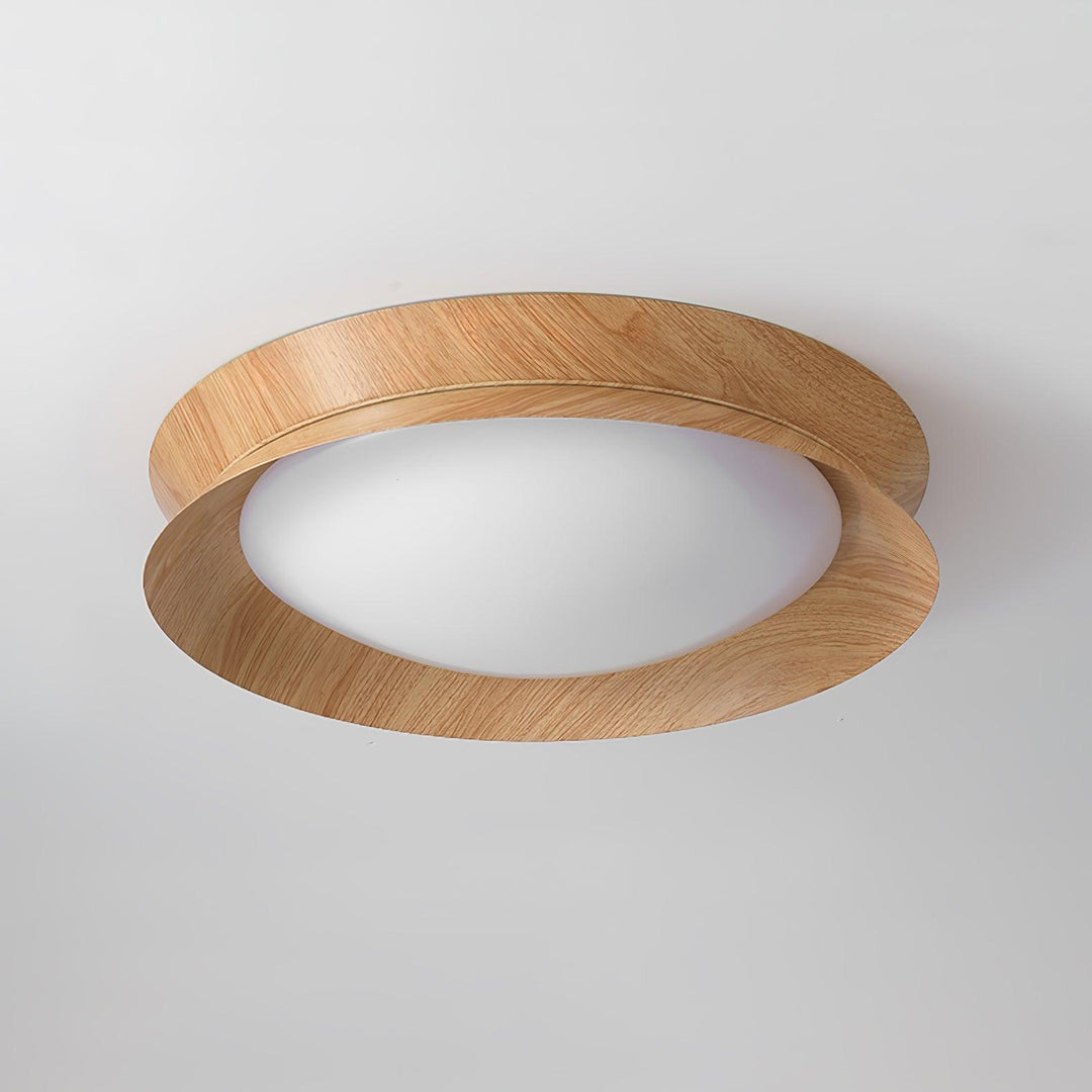 Solara Plafonnier en Bois Anneau Double Demi-Rond - Neutralighting