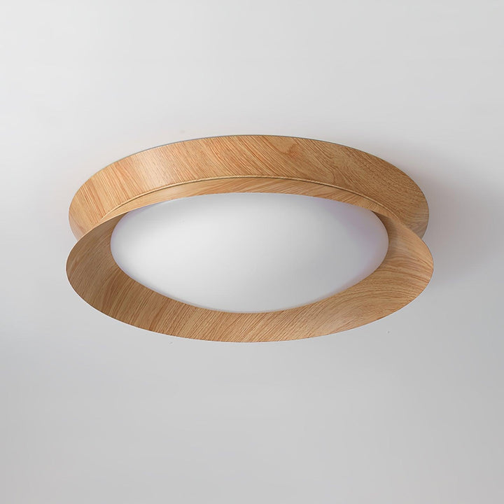 Solara Plafonnier en Bois Anneau Double Demi-Rond - Neutralighting