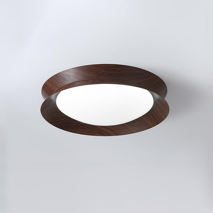 Solara Plafonnier en Bois Anneau Double Demi-Rond - Neutralighting