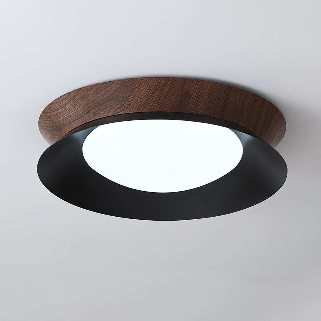 Solara Plafonnier en Bois Anneau Double Demi-Rond - Neutralighting