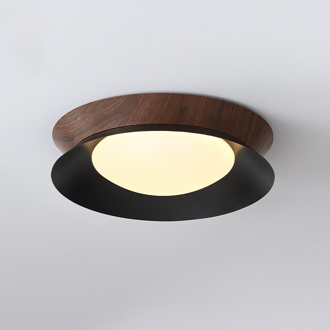 Solara Plafonnier en Bois Anneau Double Demi-Rond - Neutralighting