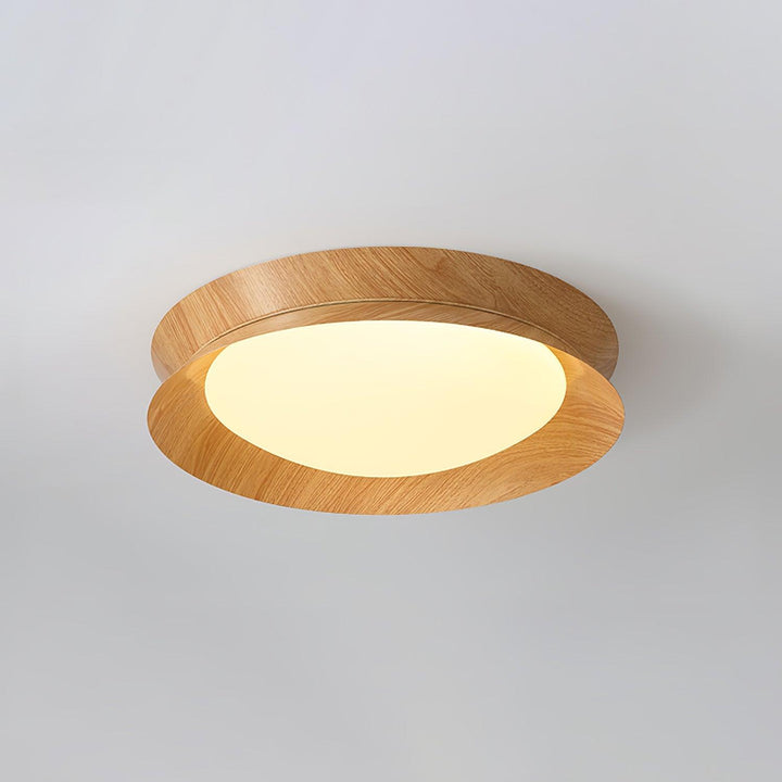 Solara Plafonnier en Bois Anneau Double Demi-Rond - Neutralighting