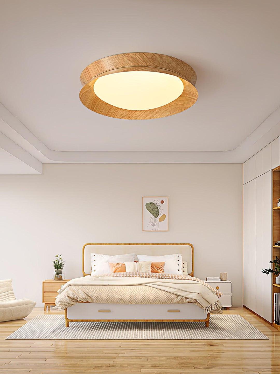 Solara Plafonnier en Bois Anneau Double Demi-Rond - Neutralighting