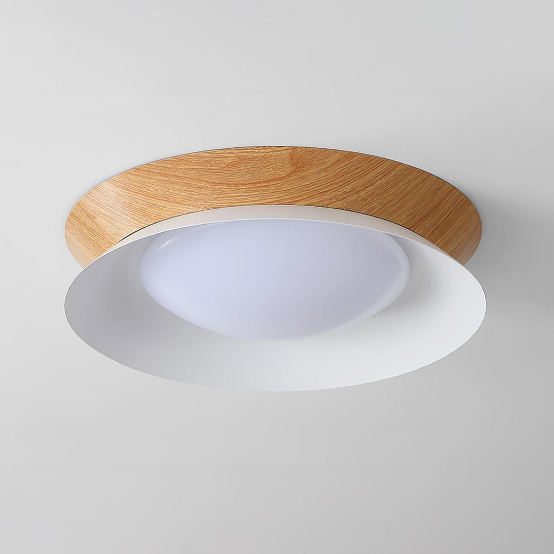 Solara Plafonnier en Bois Anneau Double Demi-Rond - Neutralighting