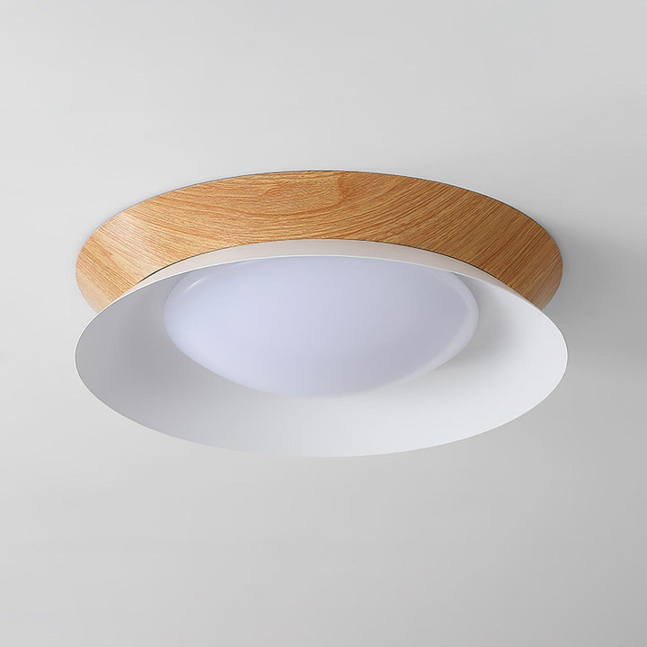 Solara Plafonnier en Bois Anneau Double Demi-Rond - Neutralighting